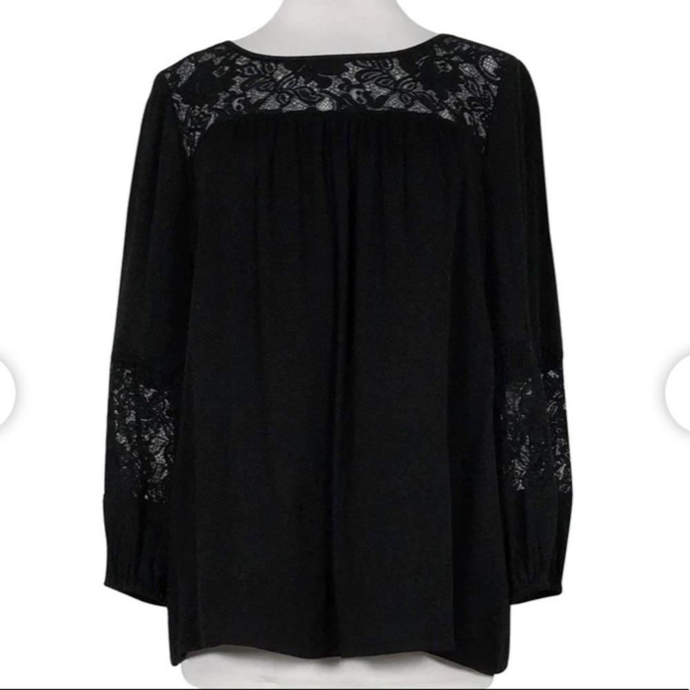 Joie Black Lace at top of Blouse